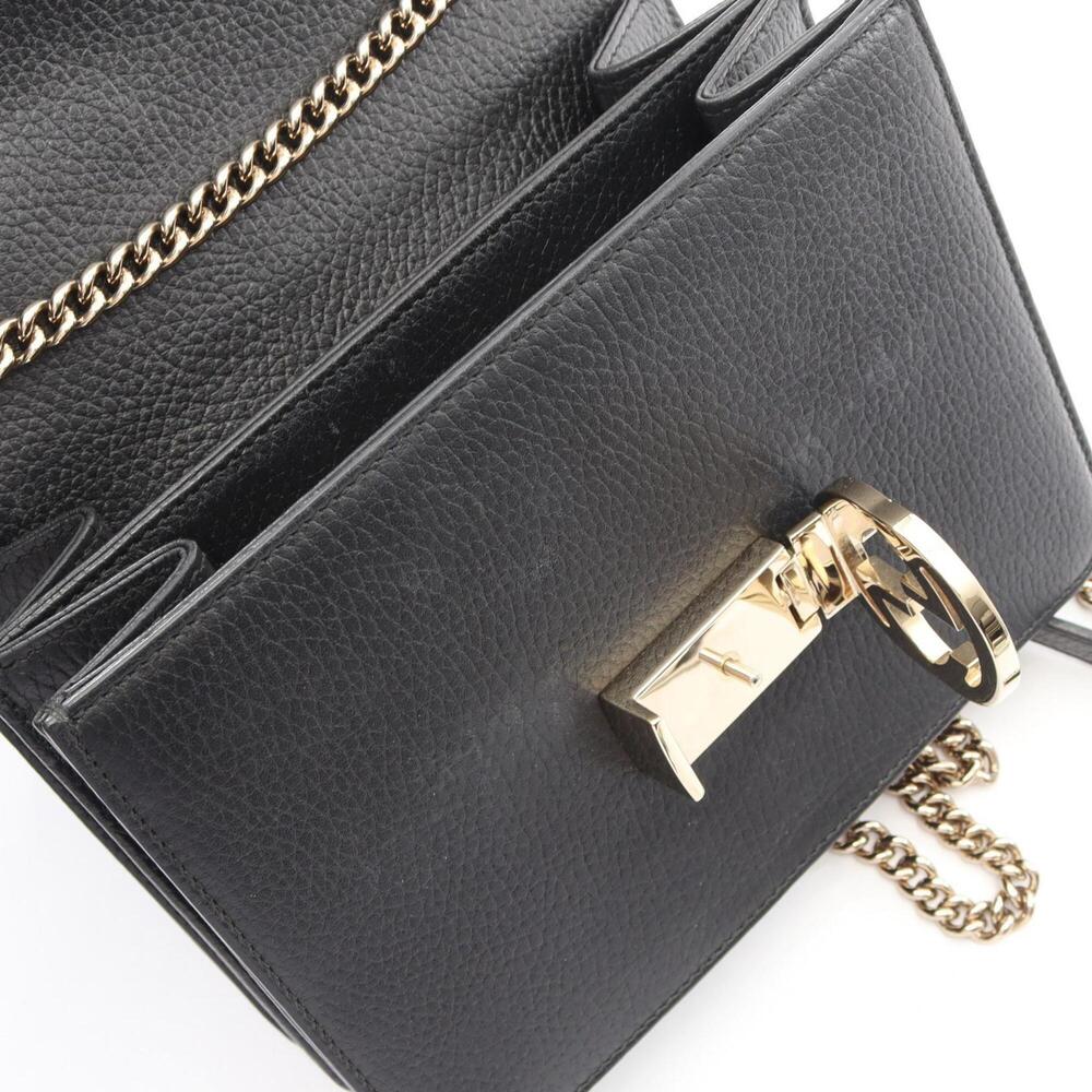 GUCCI Authentic Black Leather Shoulder Bag - Picture 6 of 9